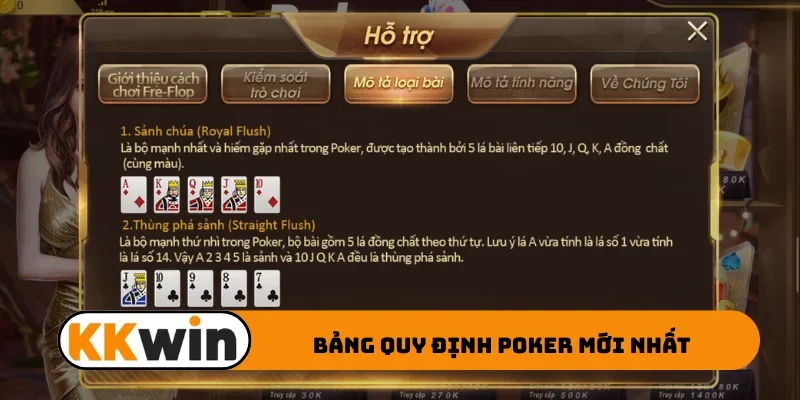 Bảng quy định Poker mới nhất