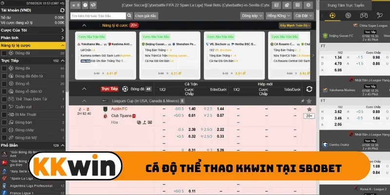 Cá độ thể thao KKWIN tại SBOBET