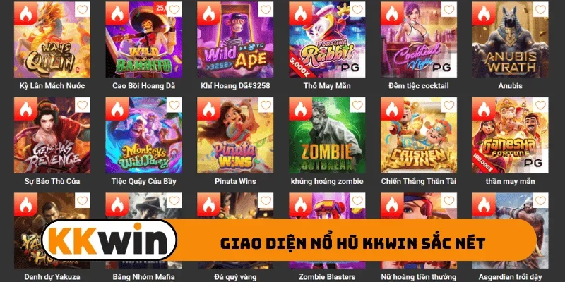 Giao diện nổ hũ KKWIN sắc nét