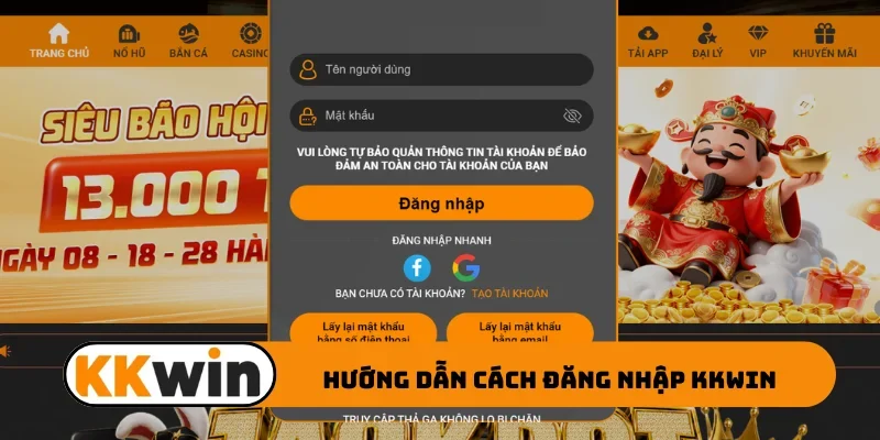 Hướng dẫn cách đăng nhập KKWIN
